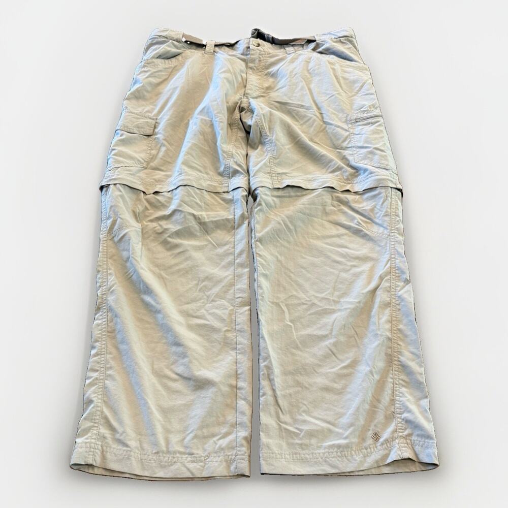 Columbia Silver Ridge II Convertible Pants Men Beige Omni-Wick Size 40X30 AM8619